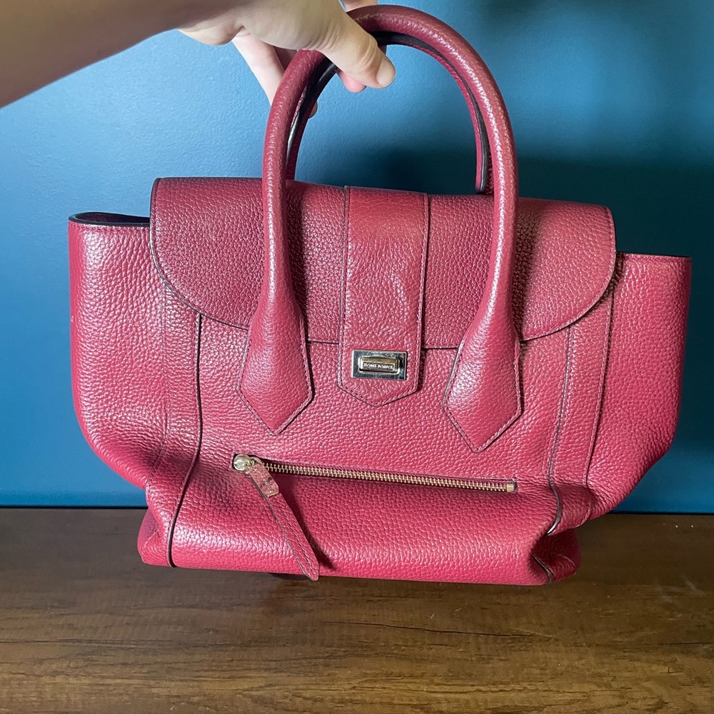 HENRI BENDEL RIVINGTON 4 in 1 LEATHER HANDBAG/BACKPACK EUC Wine Red Pink